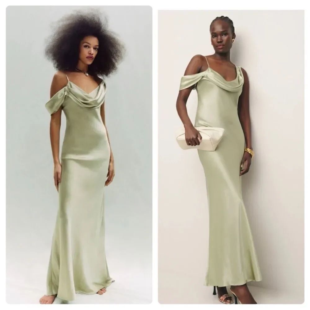 Reformation Ronda Silk Dress DRIED HERBS size 20 NWT
